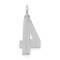 Sterling Silver Medium Satin Number 4 Charm Pendant Jewerly 22mm x 9mm